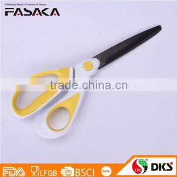 SH13018WY-T-2016 New design professional coated black titanium blade houeshold scissors with soft touch handle