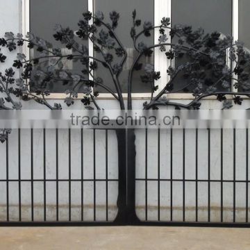 Heavy duty powder coated iron tree driveway gate