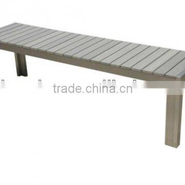 Outdoor polywood brushed aluminum garden bench