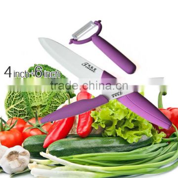 3 Piece Zircon ceramic Paring knife, fruit knife (4'+6'+slice kitchen knife)
