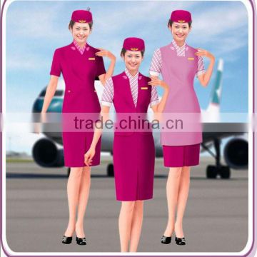 2013 fashionable high Quality flight attendant uniform, airline stewardess uniform,hot tailored polyester Stewardess uniforms