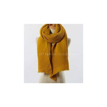 Latest design Acrylic solid color woven lady scarf manufacturers