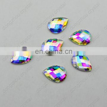 DZ-1033 drop shape flat back ab crystal stones for jewelry making