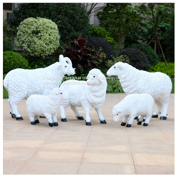 china factory plastic grass sculpture artificial topiary animal sheep shape amusement park decoration