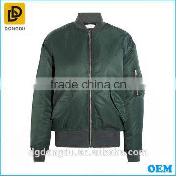 100% jersey silk green down jacket from Dongdu Clothing factory