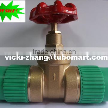 PPR Gate Valve Brass Gate Valve with PPR 2 sides Union from PPR factory by DIN8077/8078