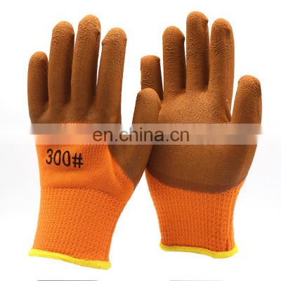 Cheap Winter Outdoor Working Gloves Insulated Acrylic Cold Resistant Gloves Latex Foam Coated Fleece Lined Thermal Gloves