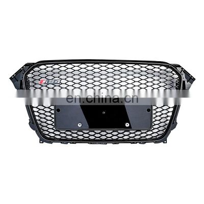 RS4 front bumper grille for Audi A4 B85 center honeycomb grill black electroplate silver frame grille 2013-2016