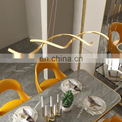 Modern Simple LED Chandelier Gold Silver Hotel Home Dining Room Luxury Bedroom Pendant Light