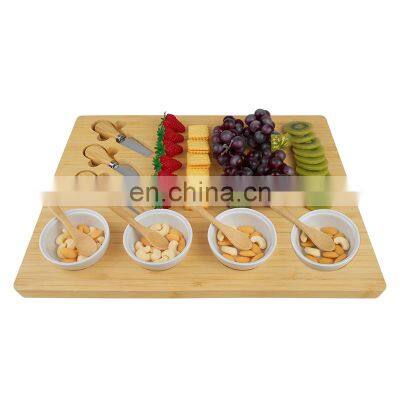 chinese manufacturer wooden cheese board and knife set bamboo charcuterie board