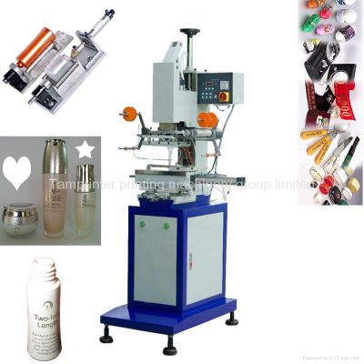 TGM-100 hot stamping machine is specially for printing on round glass bottles