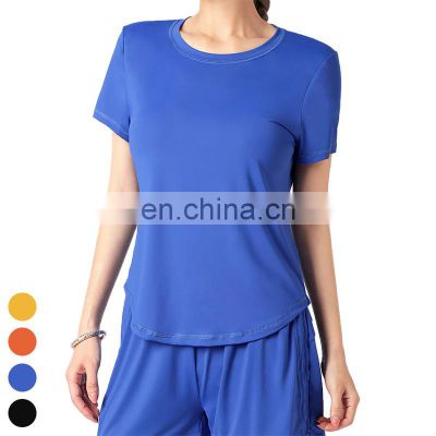 Wholesale Outdoor Tee Ice Silk Breathable Quick Dry Shirt Running Fitness T-shirt Short Sleeve Sports Tops Yoga T Shirts Women