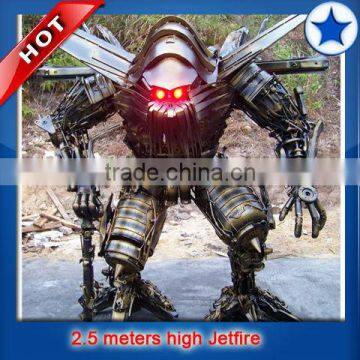 iron sculpture 2.5 meters high Jetfire commercial office lobby decor