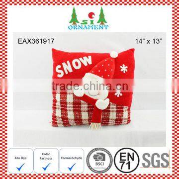 Red and white christmas pillow snowman