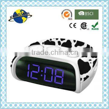 Stylish Cow Display PLL Dual Alarms Light Rim Clock Radio