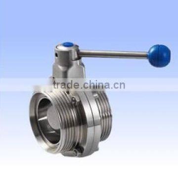 Manual sanitary thread butterfly valve