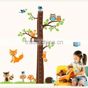 Lovely Squirrel Height Gauge PVC Wall Stickers for Children, Removable Wall Stickers 1/3