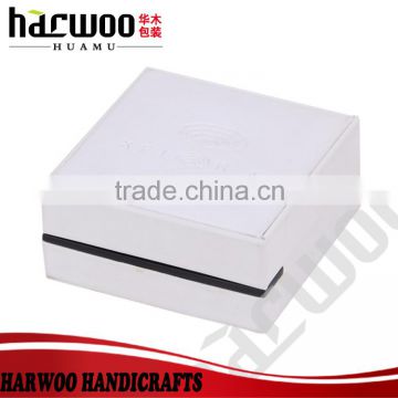 High-end cufflink leather box for sales with fabric lining