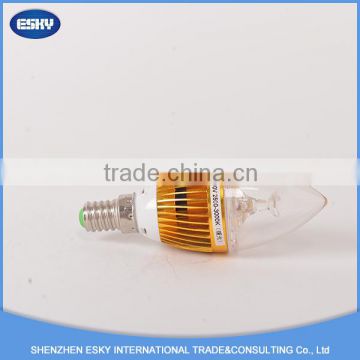 Professional factory supply clear glass led candle bulb light