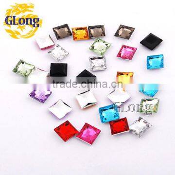 10*10mm Square Shaped Acrylic Point Back Mix Color Rhinestone&Crystal For Stylish Bags Garment Shoes #GY013-10P(Mix-s)