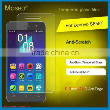 Top quality 9H 2.5D Tempered Glass screen protector for Lenovo S858T, Paypal also accepted