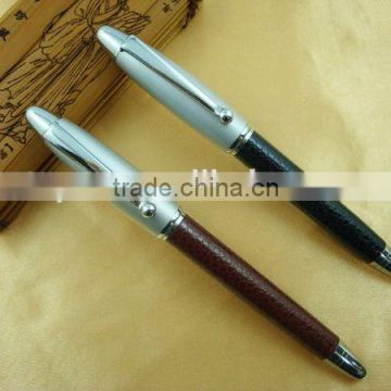 TC-L010b Hot Selling Metal Leather Pen New model ball pen