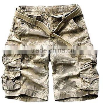 2015 latest design high quality heavy cotton camo shorts for mens