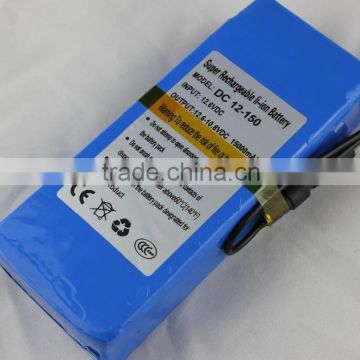 super 12v li-ion polymer battery 15000mah for monitor with battery charger/lithium battery for wholesale