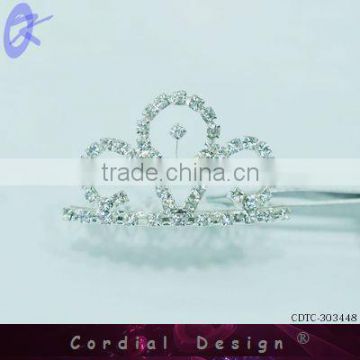 2013 Small Alloy Tiaras Combs Wtih Crystal For Baby