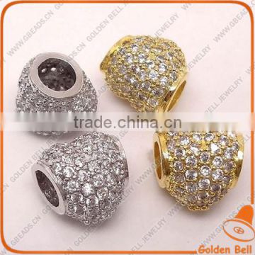 BJ4523 Micro Pave diamond spacer beads, brass beads in micro pave jewelry,Cubic Zirconia Micro pave jewelry