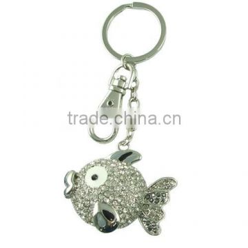 2015 fashion animal teddy bear key chain with cz stones