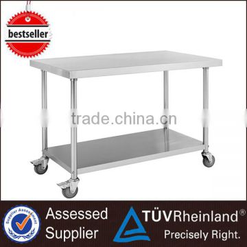 S007 Mobile Service Equipment Stainless Steel Work Table With Under Shelf
