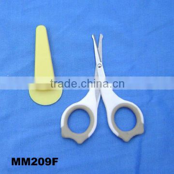 Plastic handle mini scissors with cover in polybag