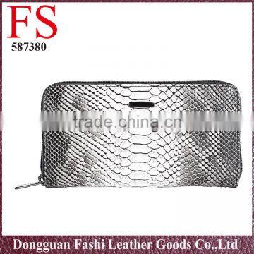 wholesale Long High Quality snacke skin pu Leather Women Wallet made in china