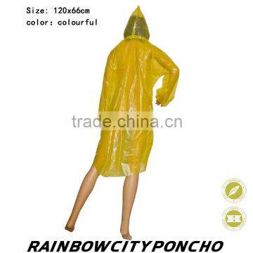 LDPE raincoat with many color and easy carrying packing and very chip price