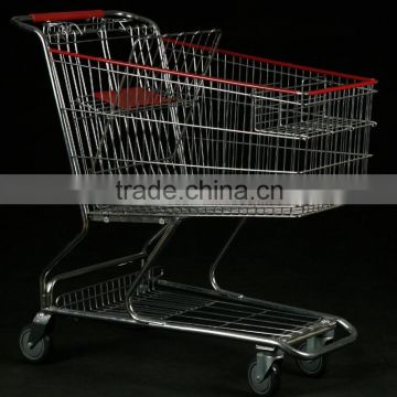 RH-SMD150 one-piece American Supermarke Trolley 150L 1050*595*1030mm 5'PU Wheel Unfolding grocery shopping cart