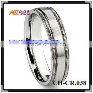 High quality cobalt chrome rings jewelry, grooved