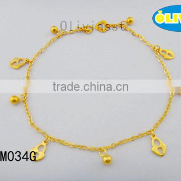 Olivia Jewelry Stainless Steel Charm anklet, Gold Anklet Designs, Sexy Anklet Chain