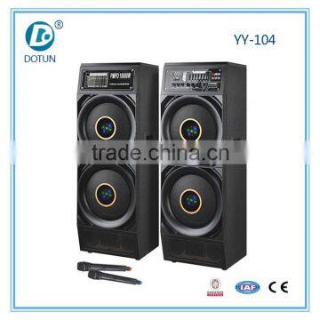 Bluetooth speaker for stage outdoor with remote and wireless mic and led light YY-104