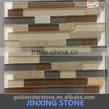 China mosaic tile and new glass and slate mix mosaic designs(crystal glass )