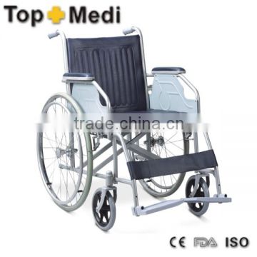 Rehabilitation Therapy Supplies Topmedi TSW873 hot sale portable travel wheelchair for disabled or elderly people