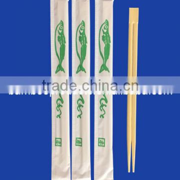 Cheap and high quality customized natual disposible paper cover wholesale bamboo chopsticks