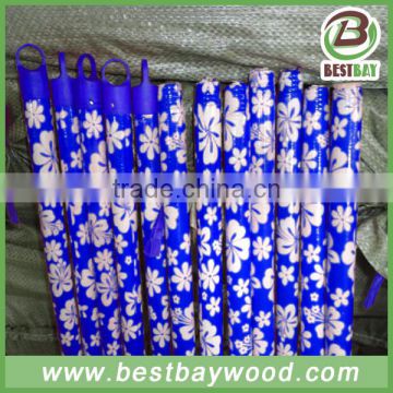 Hot sale natural broom handles wholesale/pvc coated wooden broom handle/pvc mop stick