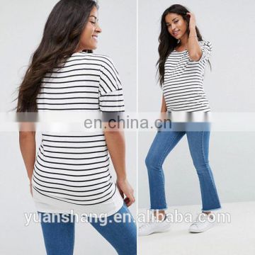 2017 New Look Stripe Double Layer Maternity Wear Pregnant Women Tops