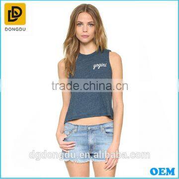 Custom new design Yong girls crop tops plain with logo printing