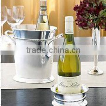 Silver Ice Bucket, Wine Cooler With Handle, Bulk Ice Buckets And Bottle Holder