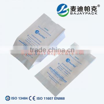 2016 New product of medical Heat Sealing Sterilization Gusseted Paper Pouch for irregular product