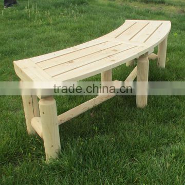 outdoor wooden garden bench round