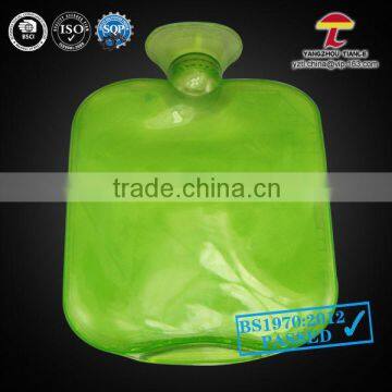 BS green high quality pvc hot water bottle