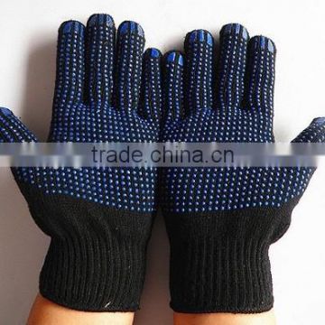 90g/pair blue PVC dotted gloves for Qatar market